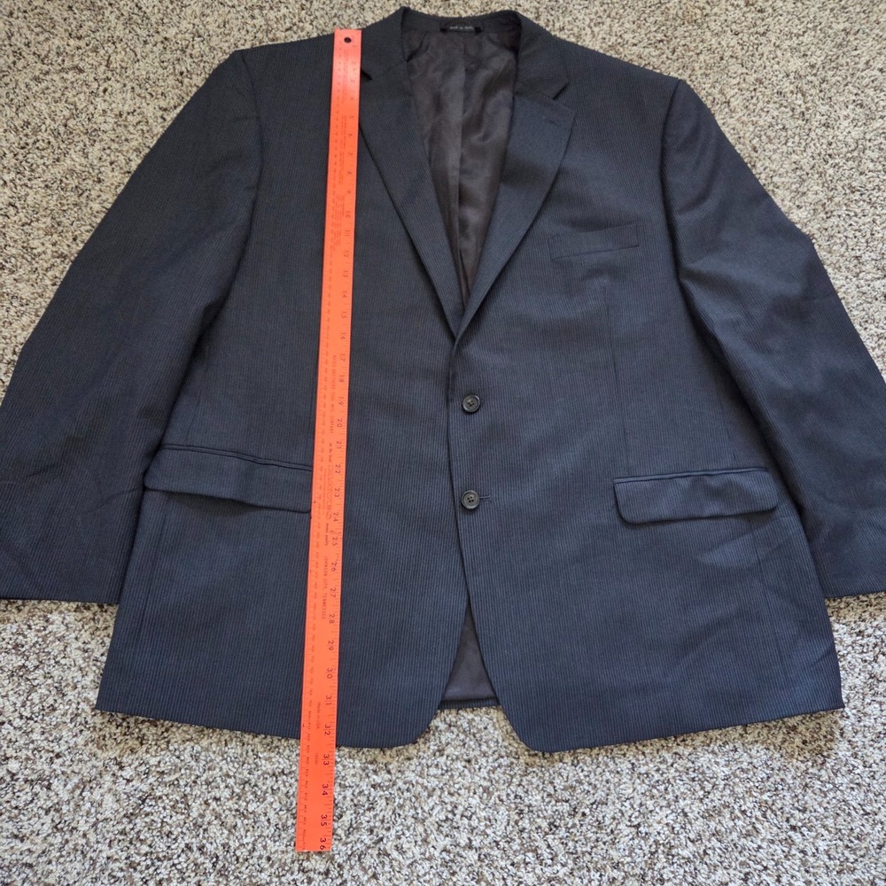 Lauren Ralph Lauren Men's Black Pinstripe Wool Blazer Size 52R Office Jacket - Picture 2 of 8